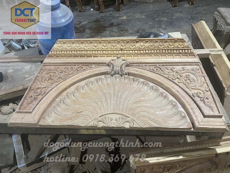 Bộ cửa phòng cổ điển gỗ gõ đỏ cp43gd
